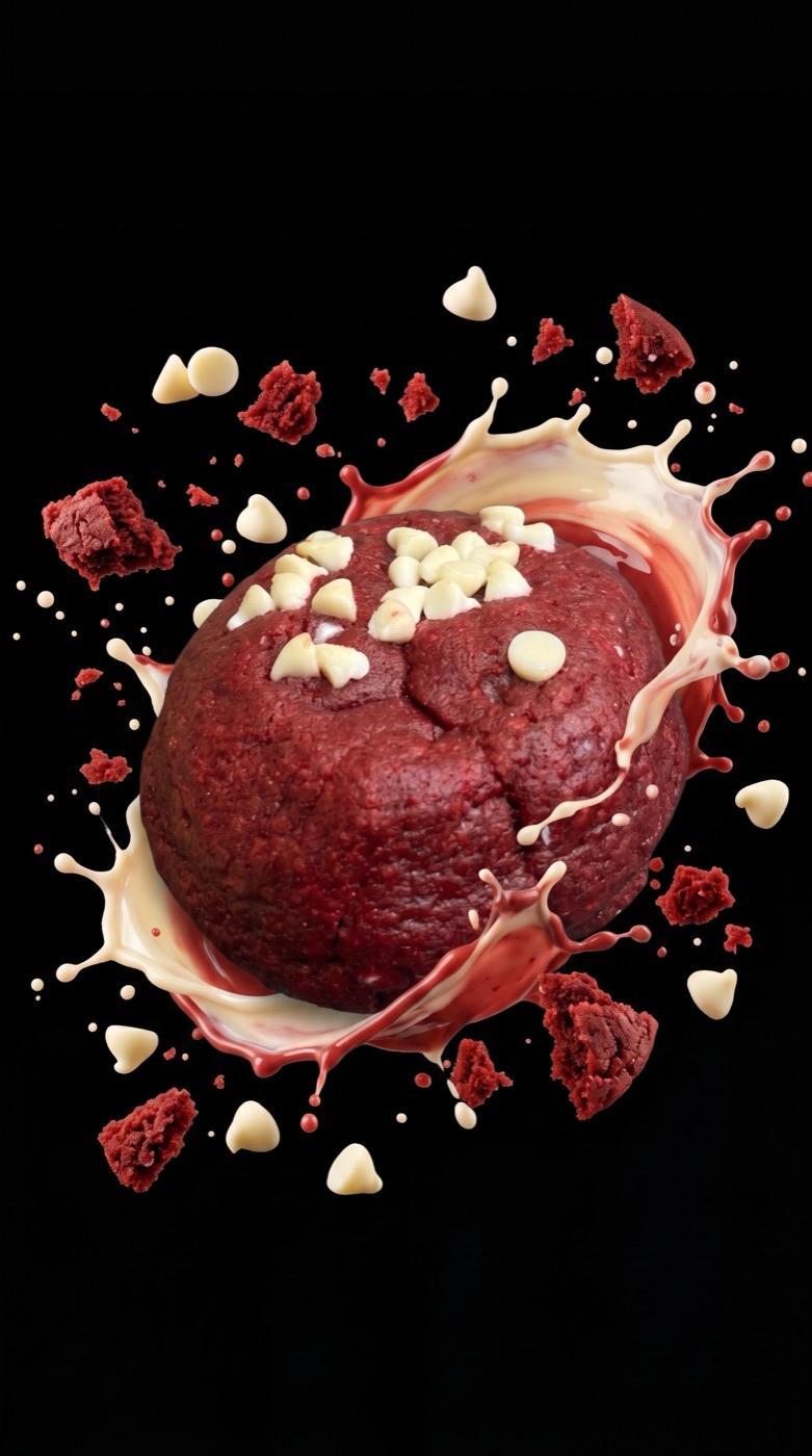 Galleta Red Velvet explotando